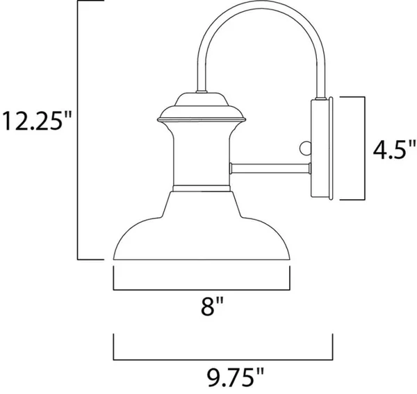 Maxim 35001EB, Wharf, 1-Light Outdoor Wall Lantern, Empire Bronze