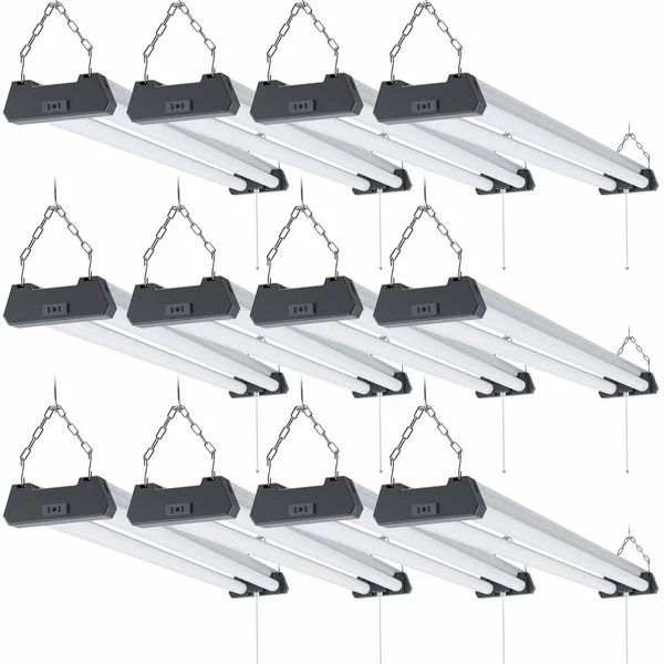 Sunco Lighting LED Shop Light, Industrial, Frosted, 12 Pack, 5000K