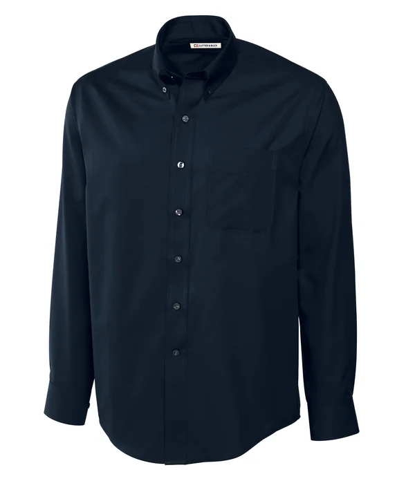 Cutter & Buck Men's Big-Tall Epic Easy Care Fine Twill Shirt - Navy Blue, Large/Tall