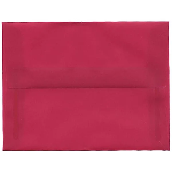 Jam A2 Translucent Envelopes, 4.4x5.8, 250/Pack, Magenta, Size: 4.375 x 5.75, Pink