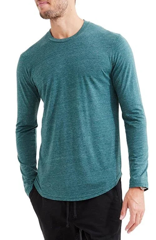 Goodlife Tri-Blend L/S Scallop Crewneck T-Shirt - Jungle Green
