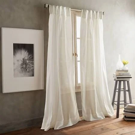Paradox Solid Sheer Pinch Pleat Curtain Panels DKNY Curtain Color: Silver - Size per Panel: 35" W x 108" L