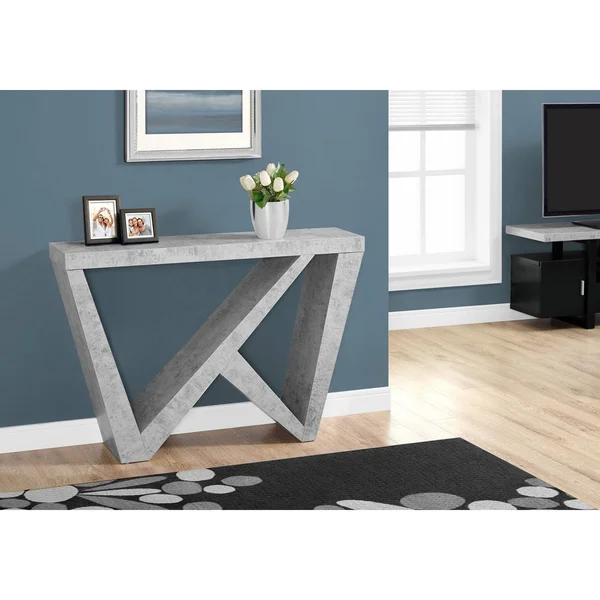 Hawthorne Ave Cement-Look Hall Console in Grey, Contemporary & Modern, Bellacor