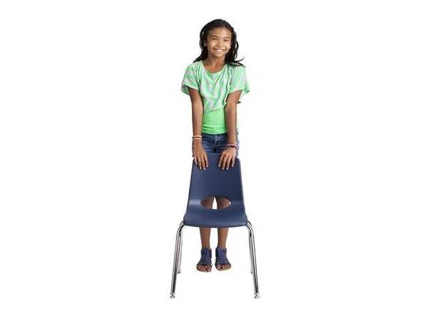 Factory Direct 16in Stack Chair Swivel Glide, 6-Pack - Navy