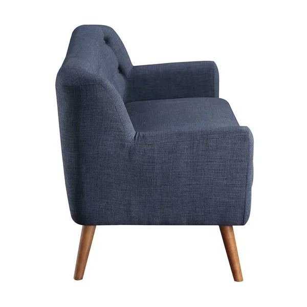 Allora Mid-Century Modern 68x22 Tufted Sofa in Navy Blue