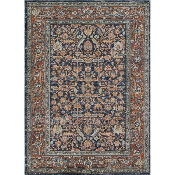 Momeni Lillihan LIH-1 Navy Area Rug 9&3x22 x 11&10x22