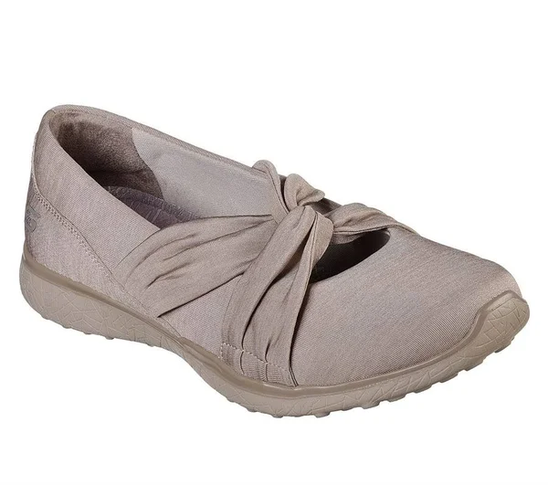 Skechers Microburst Womens Sneakers Slip-On - Size 7 Medium, Beige