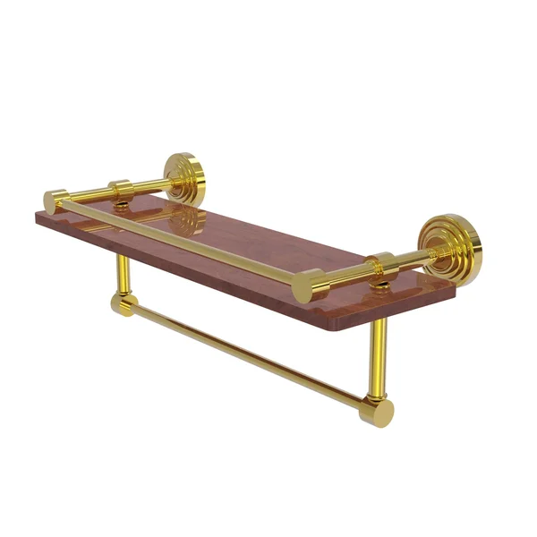Allied Brass Waverly Place Collection 22 inch IPE Ironwood Shelf with Gallery Rail and Towel Bar