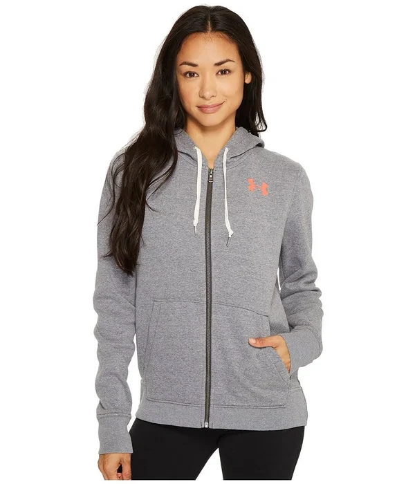 Under Armour Women's Favorite Fleece Full Zip Hoodie - Carbon Heather /Charcoal, Large