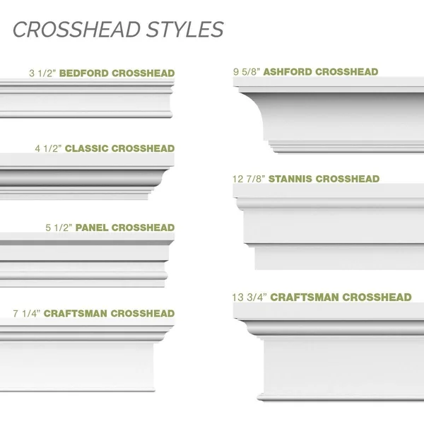 Ekena Millwork CRH05X40ST 40x22 Bottom Width x 44 3/8x22 Top Width x 5x22H x 1 7/8x22P Stratford Crosshead