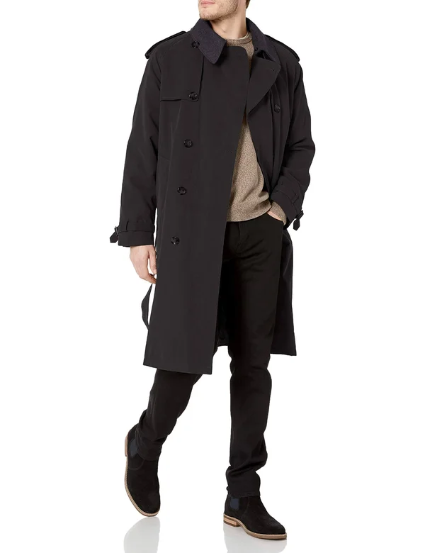 London Fog - Iconic Trench Coat - Black - 46R, Men's