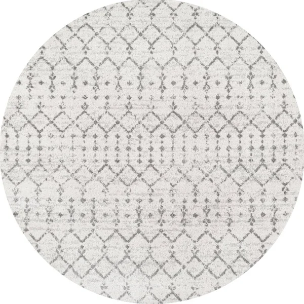 Jonathan Y Moroccan Hype Boho Vintage Diamond Gray/Ivory 2 ft. x 10 ft. Runner Rug