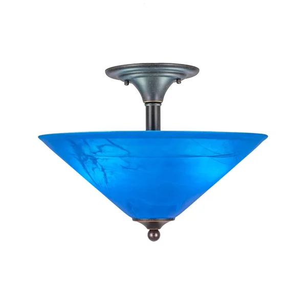 Toltec Lighting-121-DG-53615-Two Light Semi-Flush Mount Dark Granite Finish with White Marble Glass