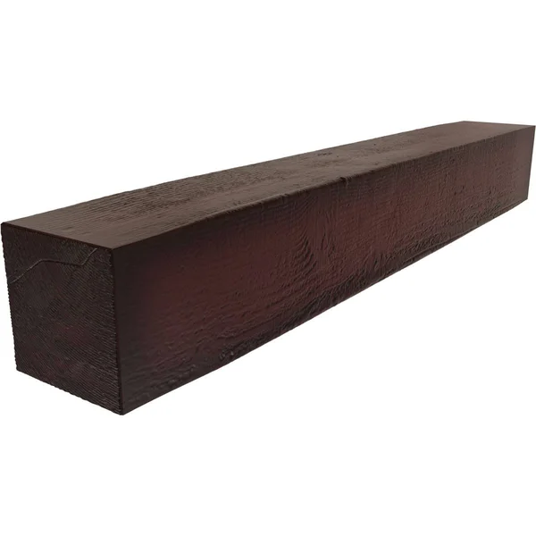 Ekena Millwork MANURS06X10X48ZY 6x22H x 10x22D x 48x22W Rough Sawn Faux Wood Fireplace Mantel, Premium Cherry
