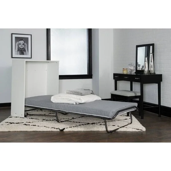 Malus Folding Rollaway Bed with Storage Cabinet and Memory Foam - Twin
