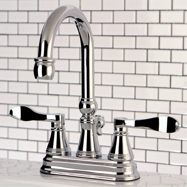 Kingston Brass NuFrench 4-Inch Centerset Bathroom Faucet - Polished Brass