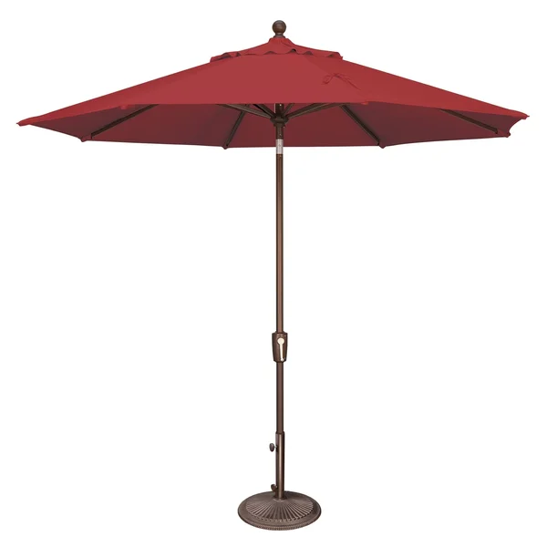 SimplyShade Catalina 9& Octagon Push Button Tilt Umbrella - Really Red - Solid - Olefin Canopy