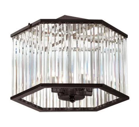 4 Light Crystal Semi Flush, vintage Oiled Bronze Dainolite ARU-154SF-VOB