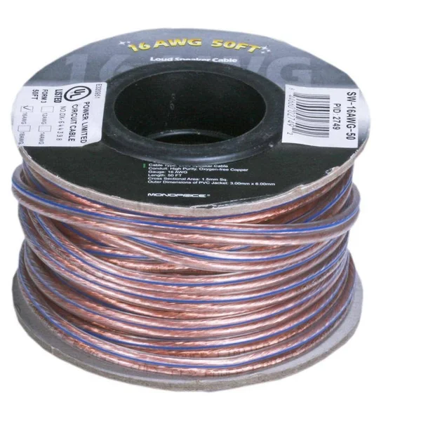 Monoprice Choice Series 12AWG Oxygen-Free Pure Bare Copper Speaker Wire 100ft
