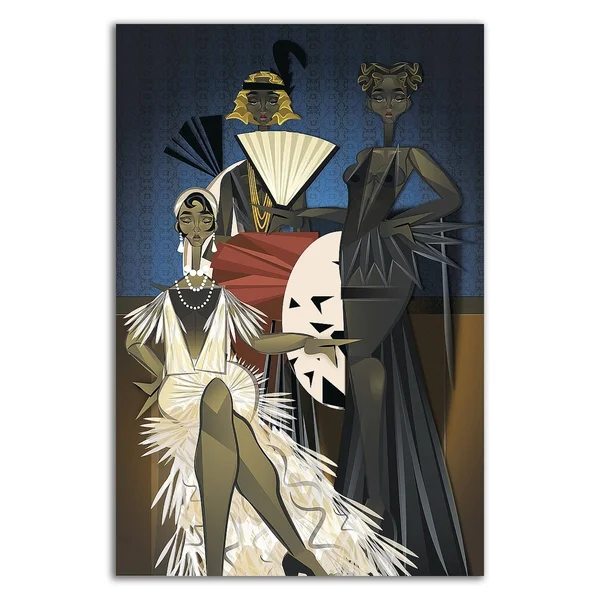 27x22 x 18x22 Harlem Nights by Jaleel Campbell Print on Canvas
