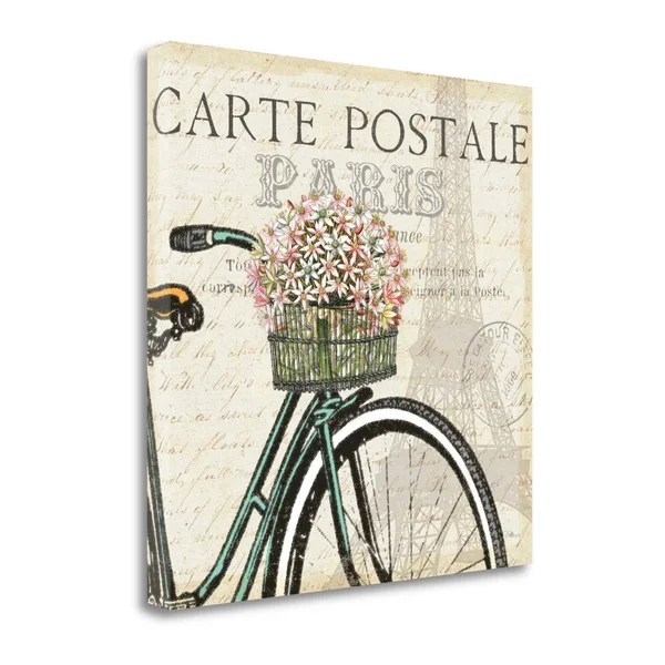 Tangletown Fine Art Paris Ride I by Pela Studio, Fine Art Giclee Print on Wrap Canvas, 25x25x22