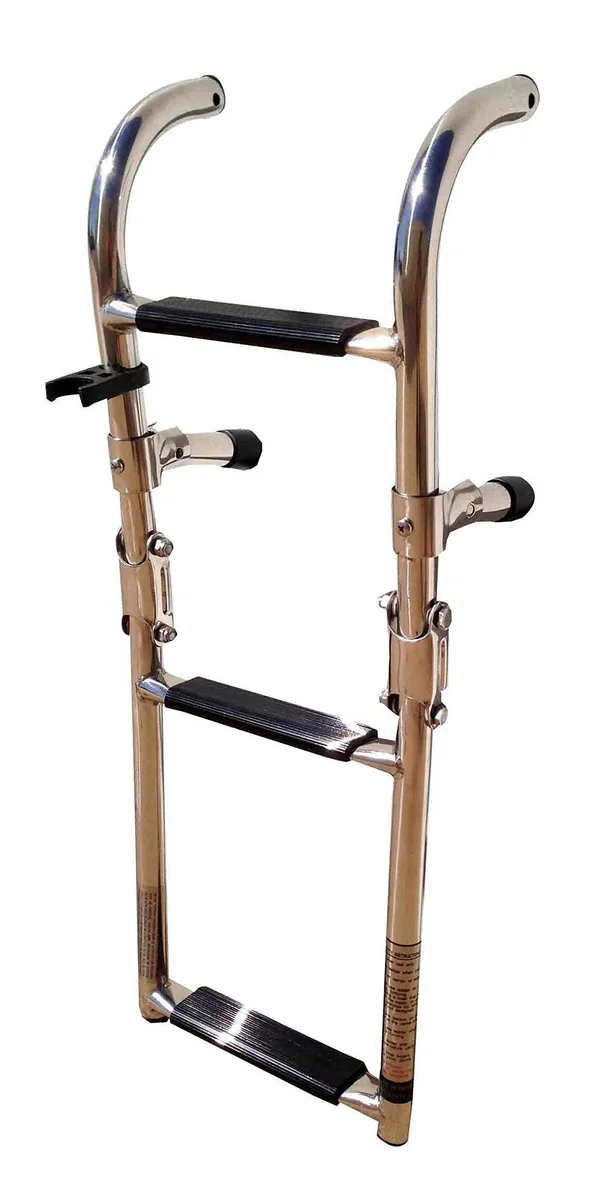 Pactrade Marine Boat Three Steps Foldable Ladder, Stainless Steel, Luxury