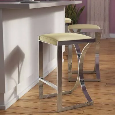 Peniste 24x22 Bar Stool Everly Quinn Color: Silver