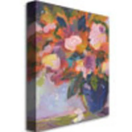Trademark Global Sheila Golden 'Cobalt and Purple Flowers' Canvas Art