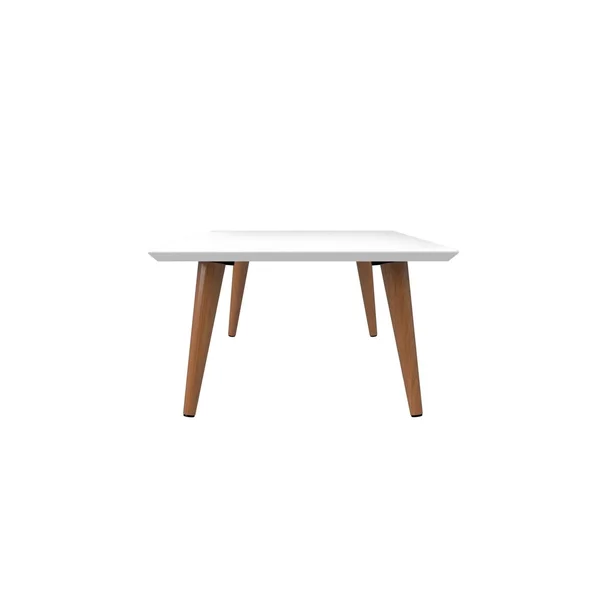 Manhattan Comfort Utopia 11.81x22 High Rectangle Coffee Table with Splayed Legs, White Gloss