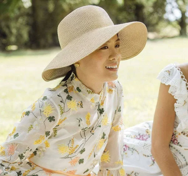 Eric Javits &Hampton& Straw Sun Hat Raspberry