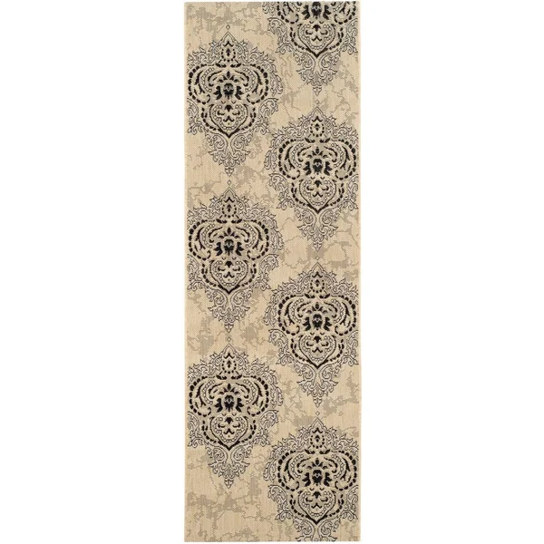 Safavieh Courtyard Area Rug CY7926 Creme, Black, 8& x 11&