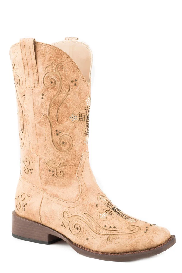 Roper Ladies Tan Faith Wide Square Boots