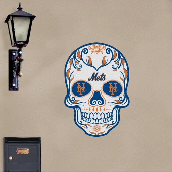 New York Mets: Skull - Officially Licensed MLB Outdoor Graphic Giant Wall Decal (30x22W x 30x22H) by Fathead, Wood/Aluminum