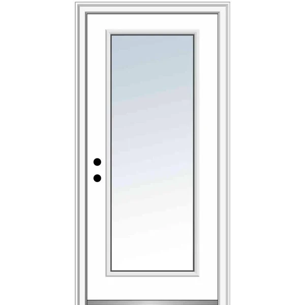 MMI Door 34 in. x 80 in. Classic Right-Hand Inswing Full-Lite Clear Glass Primed Steel Prehung Front Door on 6-9/16 in. Frame