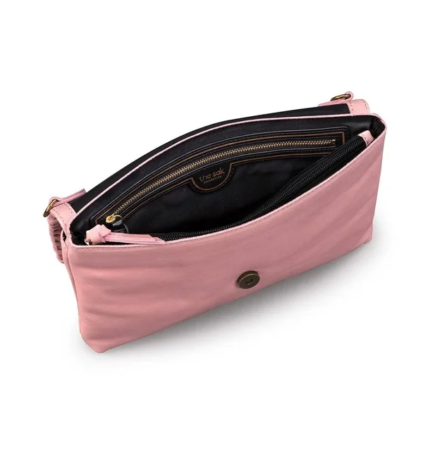 The Sak Legend Flap Clutch Crossbody Bag - Black Leather
