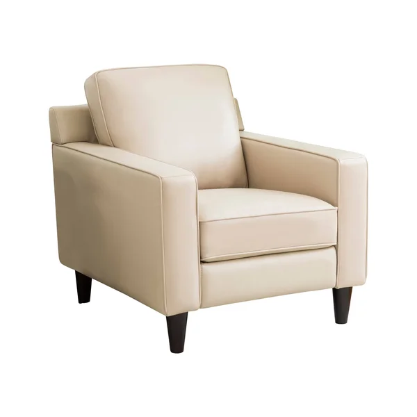Abbyson Milton Top Grain Leather Armchair Cream