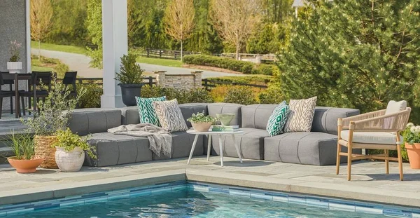 Light Gray Lounge Chair, Solid Wood, Article Makali Outdoor Furniture