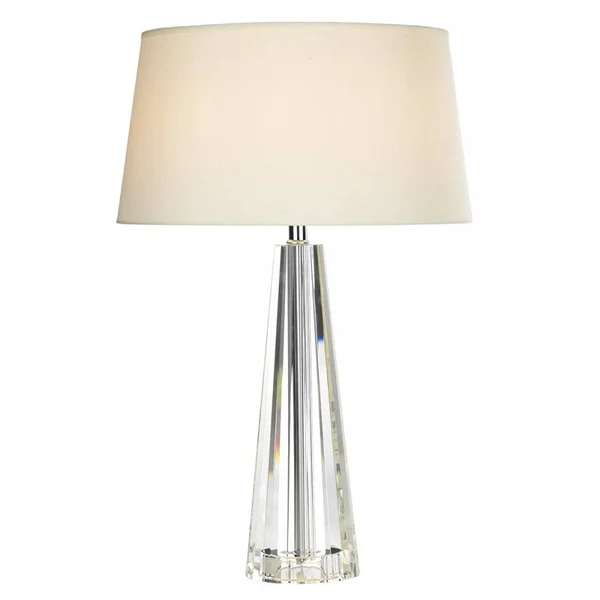 Dar Cyprus Table Lamp Tapered Crystal Complete with CYP1233 Shade Living Room Lamp