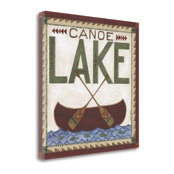 Tangletown Fine Art Canoe Lake by Cindy Shamp, Fine Art Giclee Print on Wrap Canvas, 20X20x22