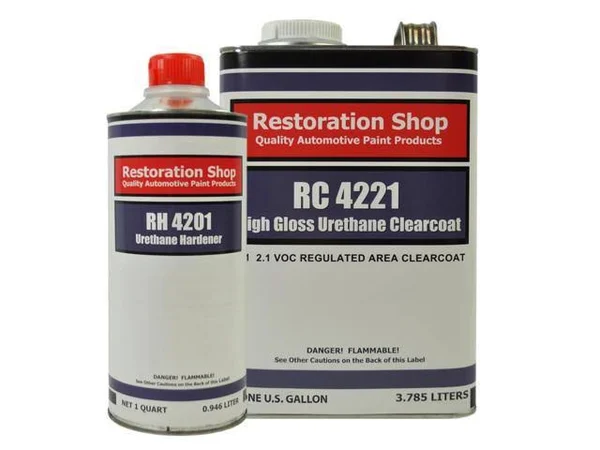 Restoration Shop - Complete Medium Gallon Kit - Jet Black Urethane Basecoat/Clearcoat Car Auto Paint