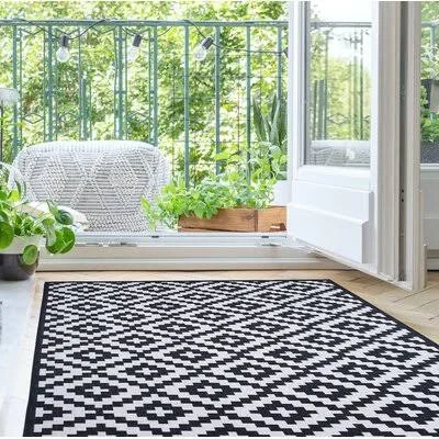 Hodder Southwestern Black Indoor, Outdoor Area Rug Foundry Select Rug Size: Rectangle 8& x 10&