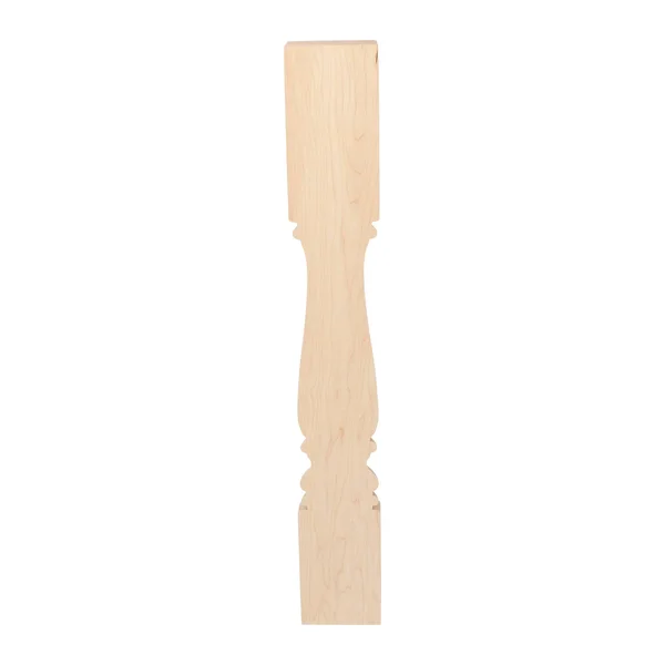 35-1/4 in. x 5 in. Unfinished North American Solid Hard Maple Plain Half Round Kitchen Island Leg