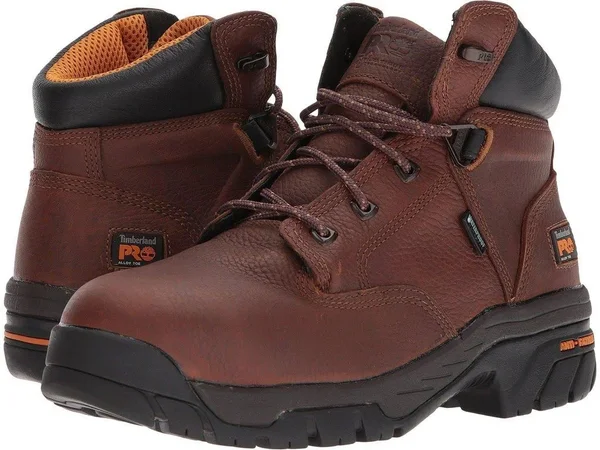 Timberland Pro Men's 6 in. Helix Alloy Toe Waterproof Work Boot, Brown