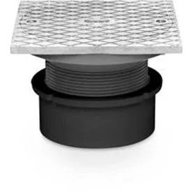 Oatey 74178 4x22 PVC Pipe Base Adjustable General Purpose Cleanout w/ 6x22 Nickel Cover & Square Ring