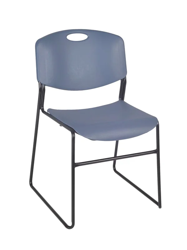 Regency Kee 36x22 Square Breakroom Table- Beige/ Chrome & 4 Zeng Stack Chairs- Grey