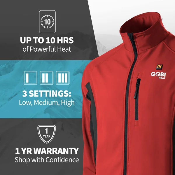 Gobi Heat Sahara Men's 3 Zone Heated Jacket Endeavor-Steel (S)
