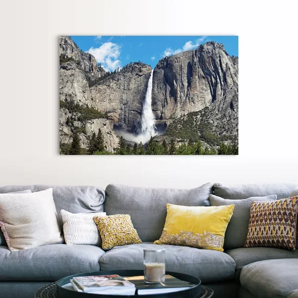 View of Yosemite Falls in SPRING, Yosemite National Park, California, Canvas Wall Art, 60x40, Great Big Canvas