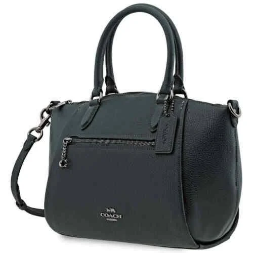 Coach Ladies Elise Satchel in Pine Green Pebble Leather 79316 GMN1A