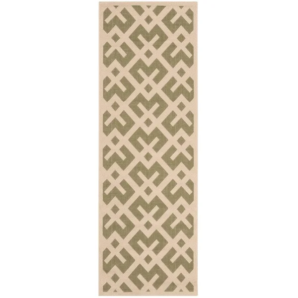 Safavieh Courtyard Navy & Beige 9& x 12& Indoor/Outdoor Rug