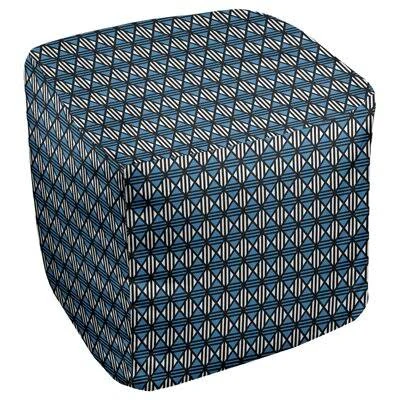 Avicia Diamonds Cube Ottoman Latitude Run Size: 18x22 H x 18x22 W x 18x22 D - Upholstery Color: Purple/Orange